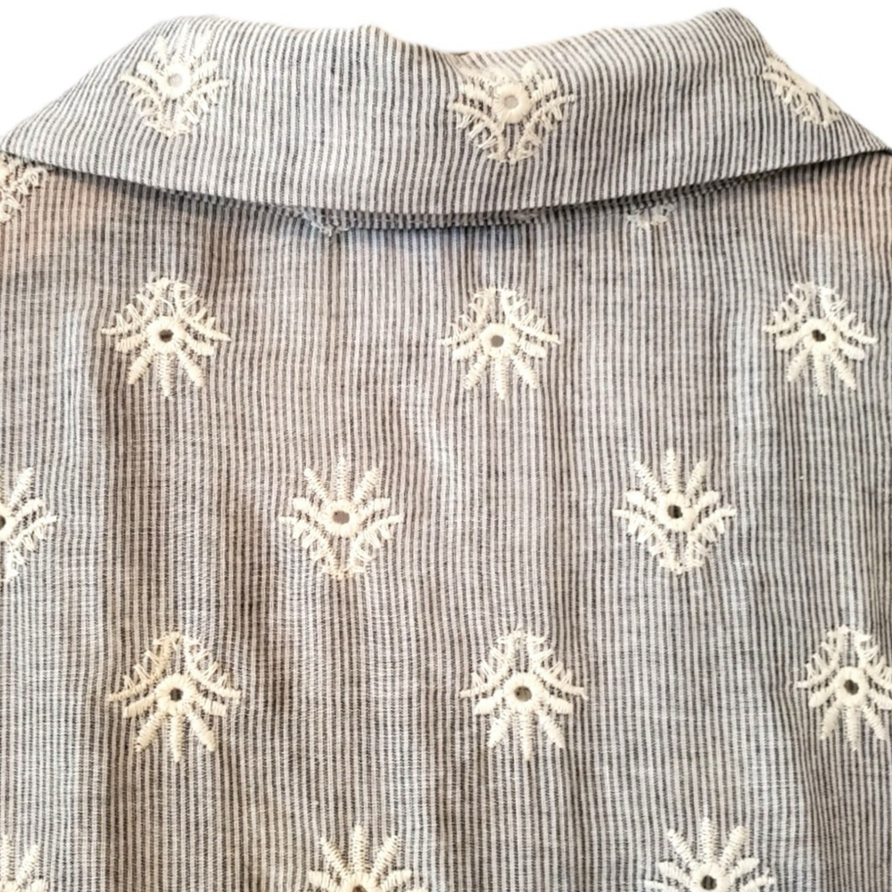 Tru Luxe Jeans Womens XL Top Embroidered Floral Wide Crochet Lace Bottom - Picture 3 of 11